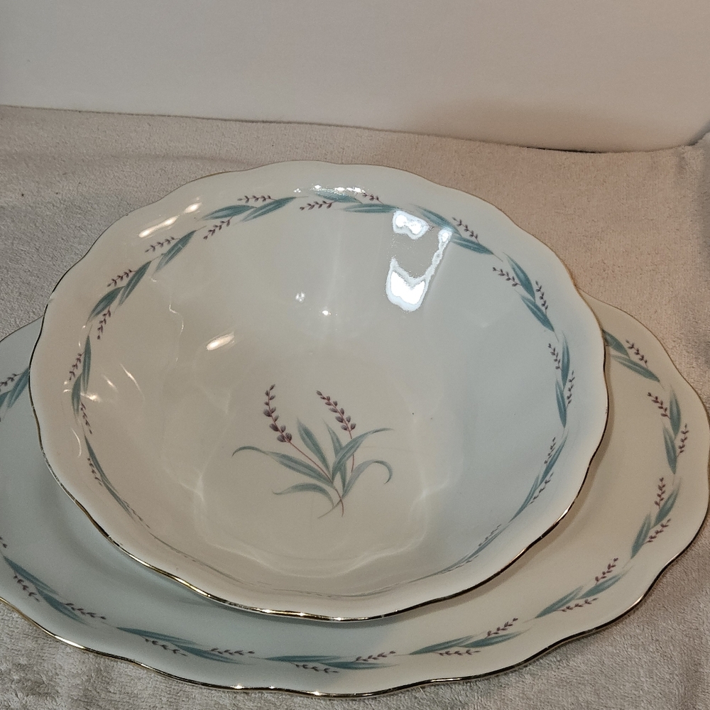 Celina (Gold Trim)by Favolina-Karolina Set Of Serving Platter And Veg Bowl